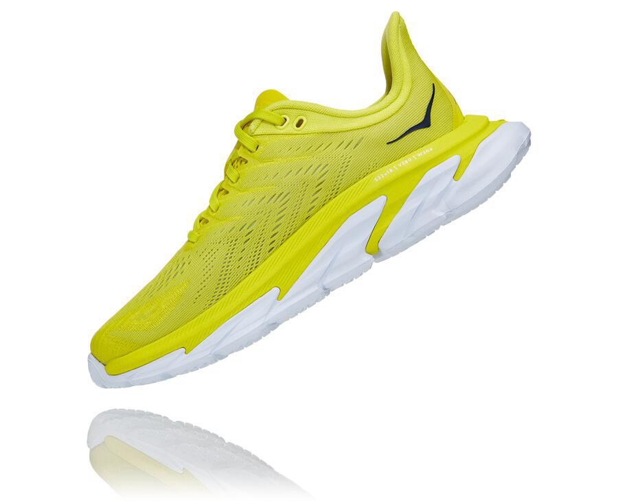 Hoka One One ランニングシューズ レディース 蛍光 - クリフトン 縁 - HI6201458